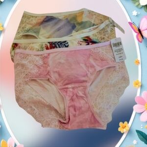 NEW SOMA Panties Bundle of 3, Lace Embraceable Breathable Hipster Luxurious